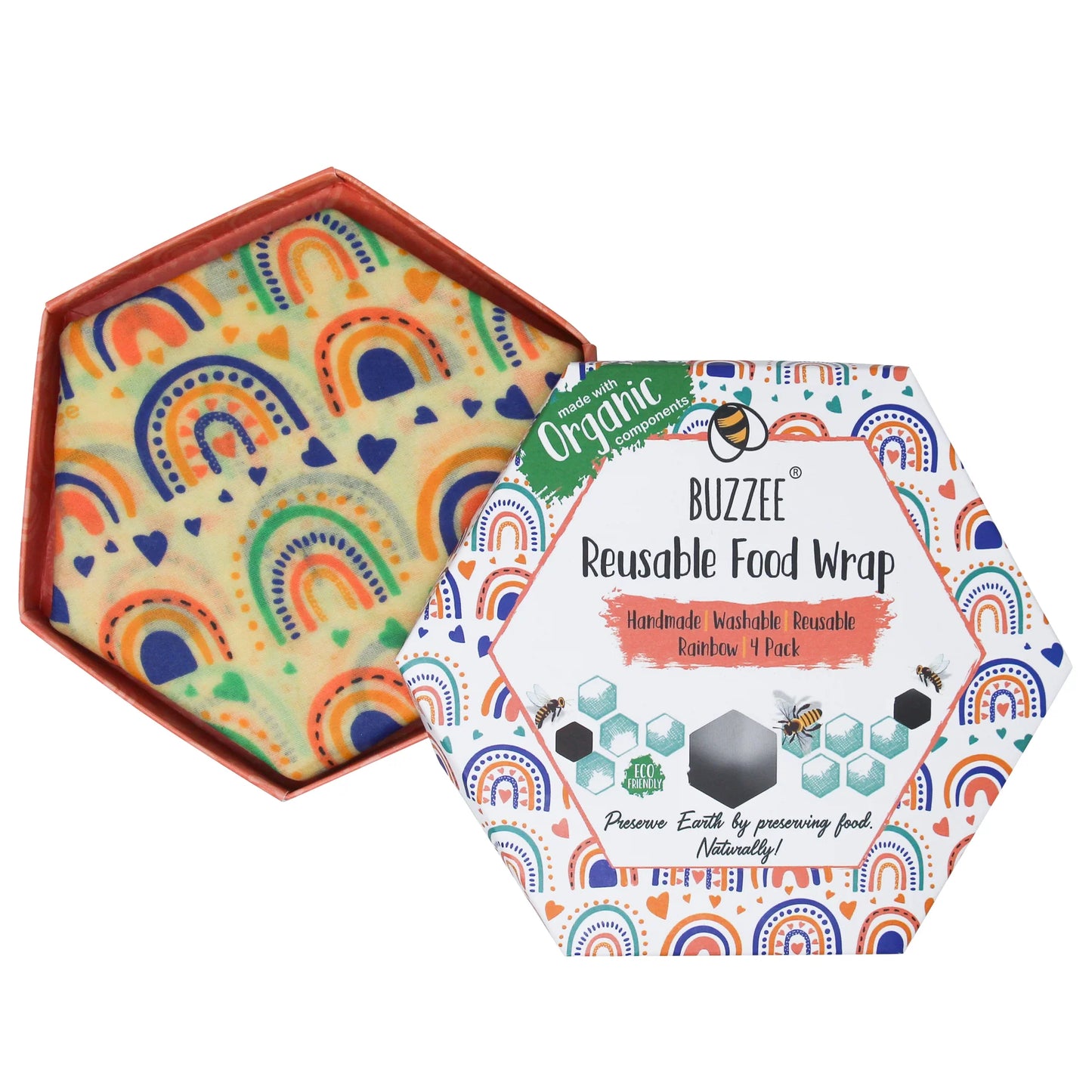Buzzee Reusable Foodwraps 4-Pack