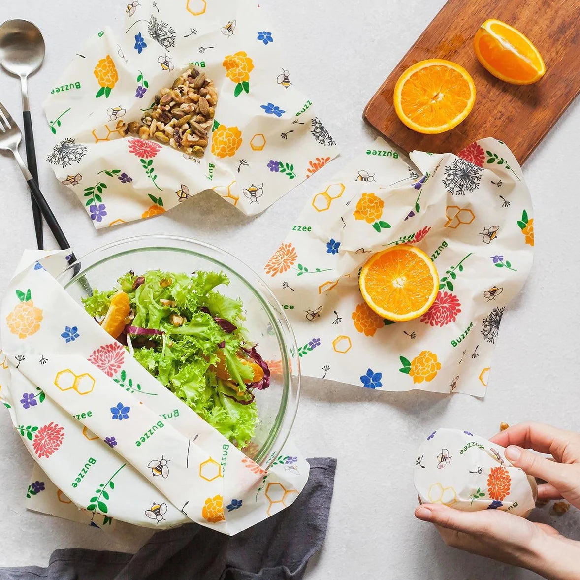 Buzzee Reusable Foodwraps 4-Pack