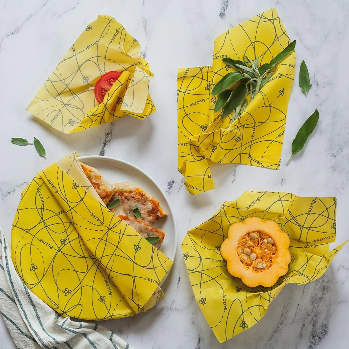 Buzzee Reusable Foodwraps 4-Pack