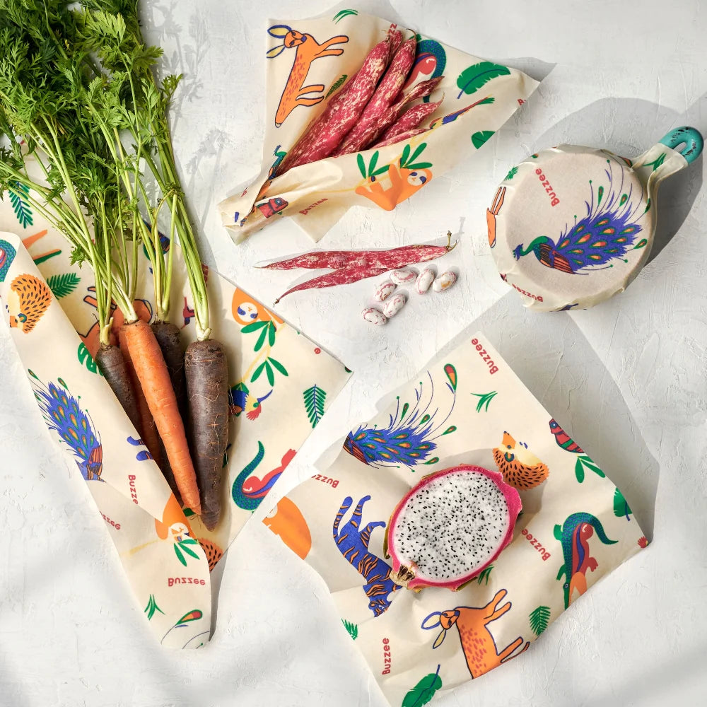 Buzzee Reusable Foodwraps 4-Pack
