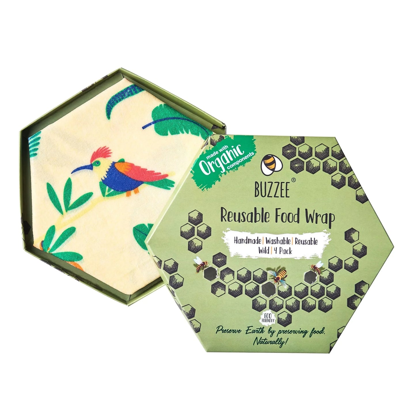 Buzzee Reusable Foodwraps 4-Pack