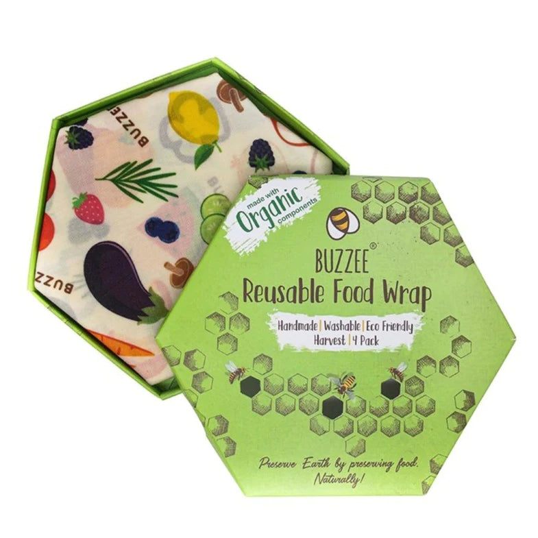 Buzzee Reusable Foodwraps 4-Pack