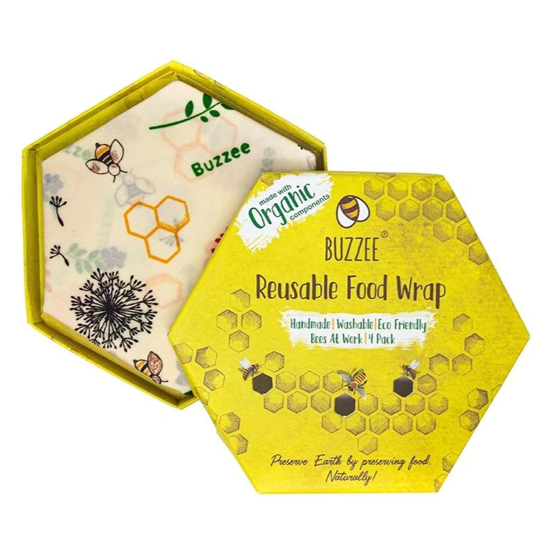 Buzzee Reusable Foodwraps 4-Pack