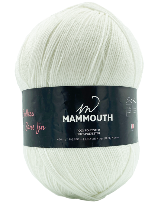 Mammouth Yarn (100% Polyester)- Clear White