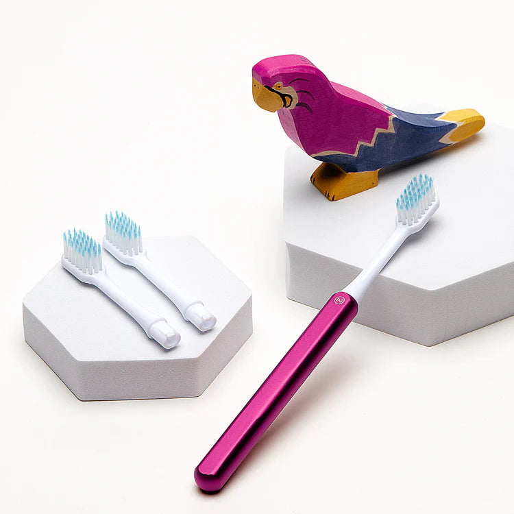 NEW! Nada Kids Pink Toothbrush + 2 brush heads