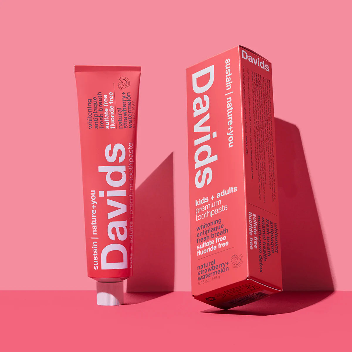 Davids Premium Natural Toothpaste - Watermelon + Strawberry