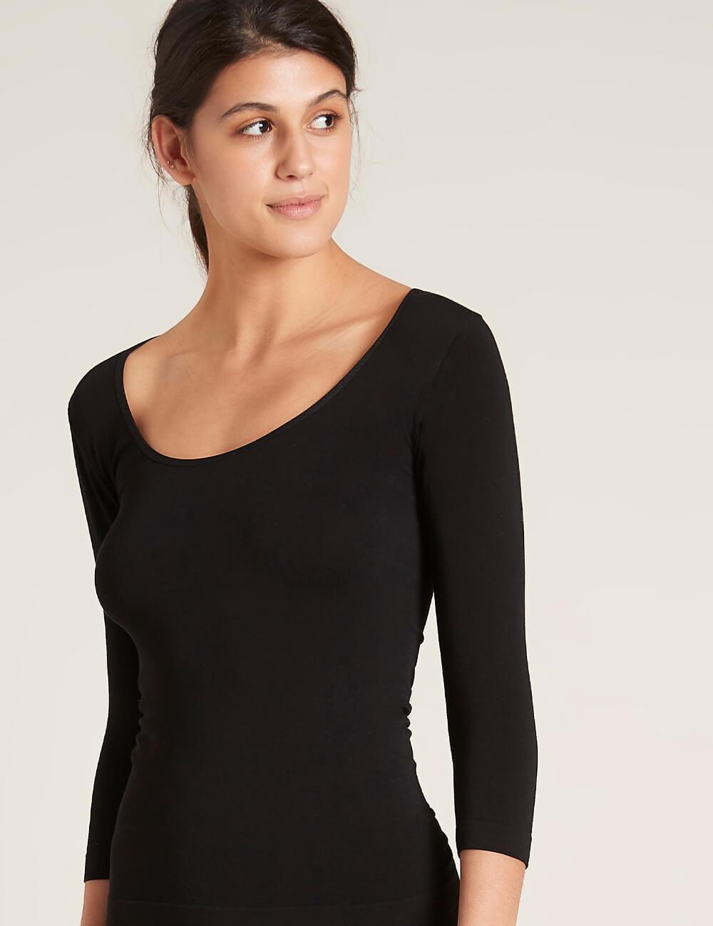 Scoop Neck Top Black