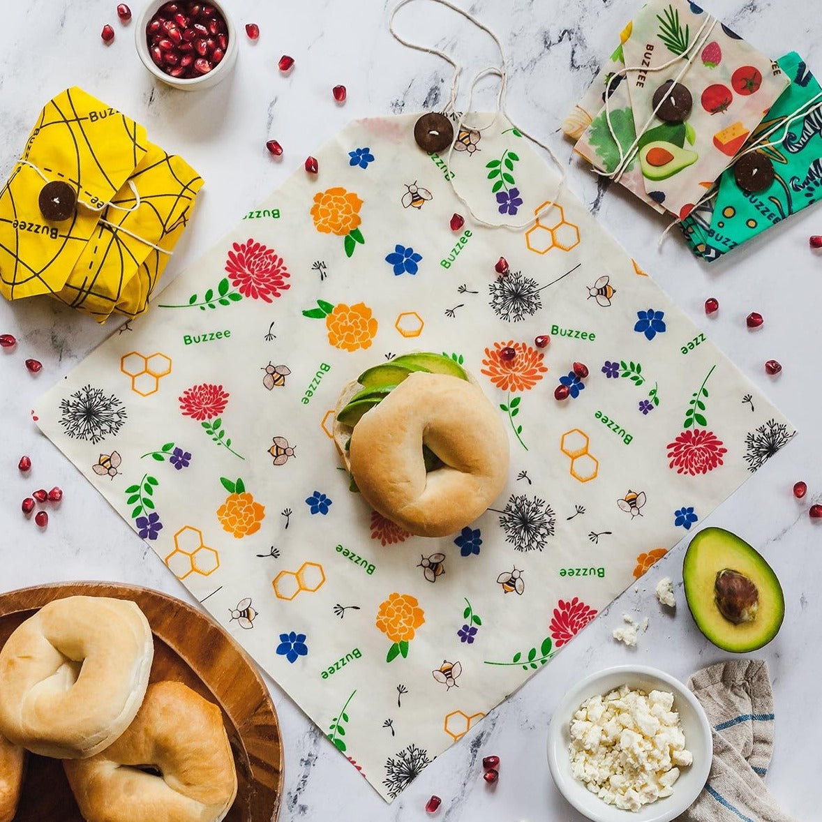 Buzzee Reusable Sandwich Wrap- Aqua