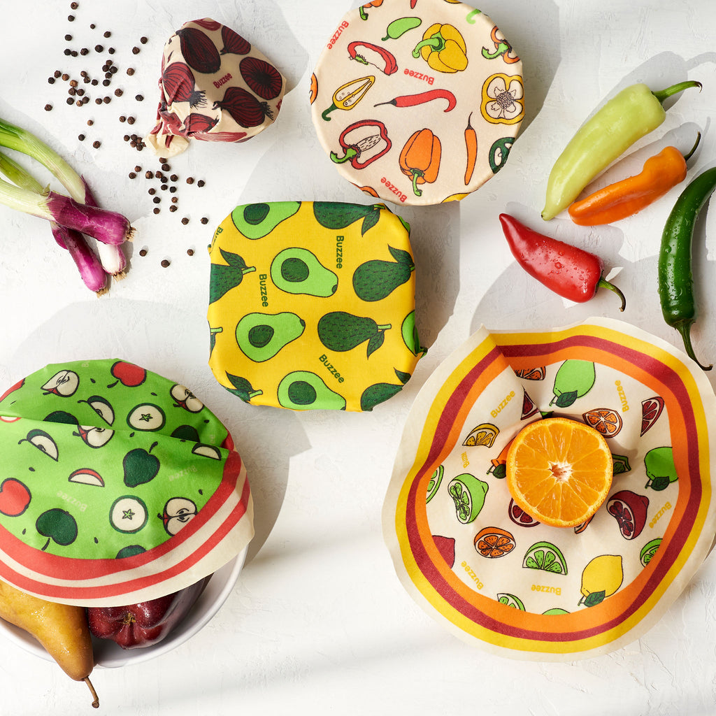 Buzzee Reusable Food Wrap Rounds - Citrus