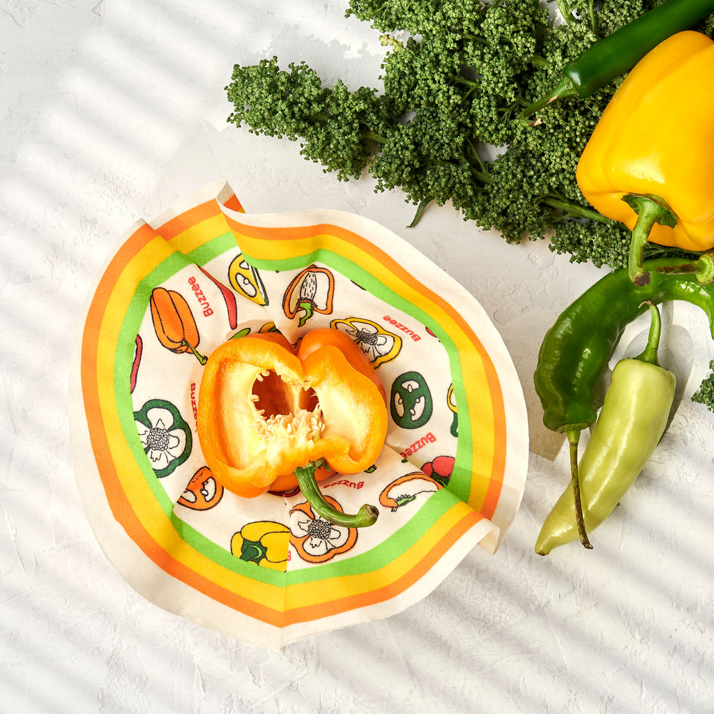 Buzzee Reusable Food Wrap Rounds - Pepper