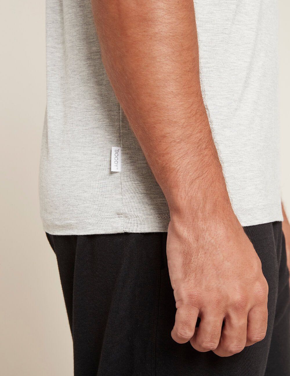 Crew Neck T-Shirt Mens Light Grey Marl