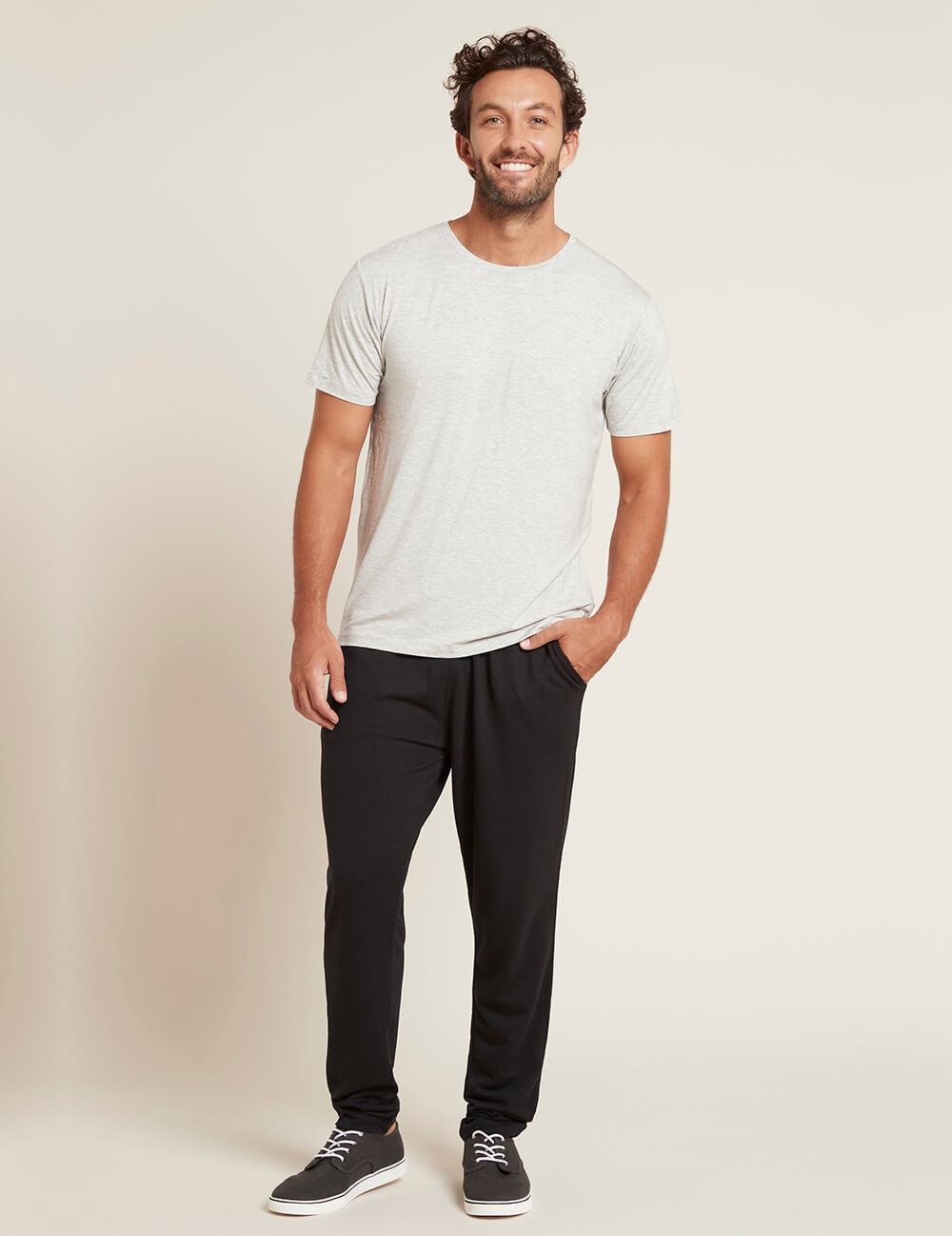 Crew Neck T-Shirt Mens Light Grey Marl