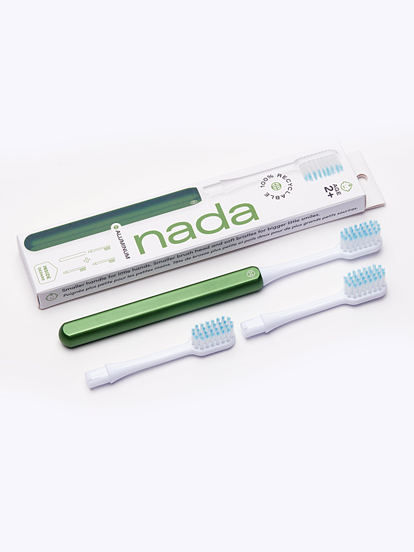 Nada Kids Lime Toothbrush + 2 brush heads