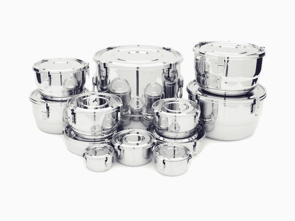 3 Clip Airtight Stainless Steel Food Storage Containers (11 sizes)