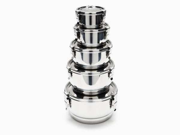 3 Clip Airtight Stainless Steel Food Storage Containers (11 sizes)