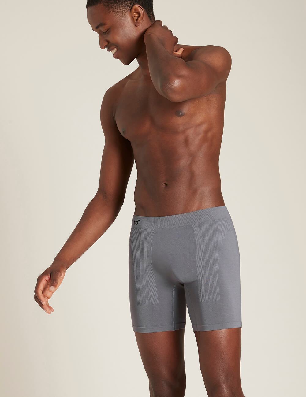 Mens Long Boxers Grey