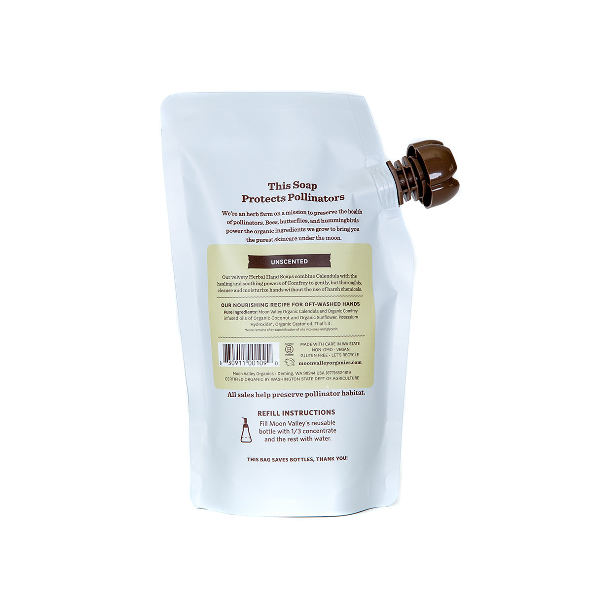 Foaming Herbal Hand Soap Concentrated Refill Pouch Unscented