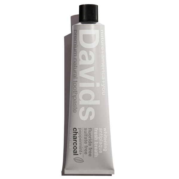 Davids Premium Natural Toothpaste - Peppermint+Charcoal