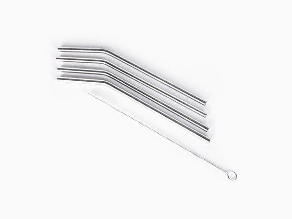 Stainless steel straws set of 4 - L:  17.65 cm  D:  6mm