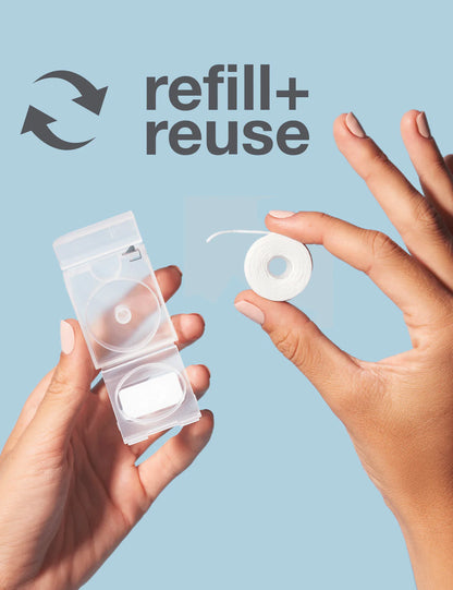 Davids expanding dental floss: refillable dispenser + refill