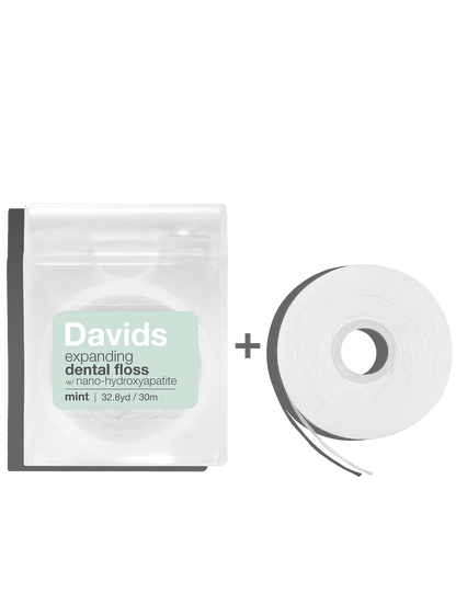 Davids expanding dental floss: refillable dispenser + refill