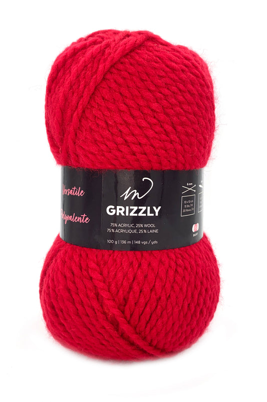 Grizzli Yarn (75% Acrylic 25% Wool)- Firefighter Orange