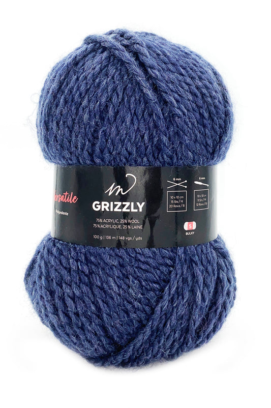 Grizzli Yarn (75% Acrylic 25% Wool)- Steel Blue