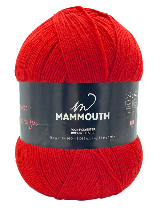 Mammouth Yarn (100% Polyester)- Red Cranberry