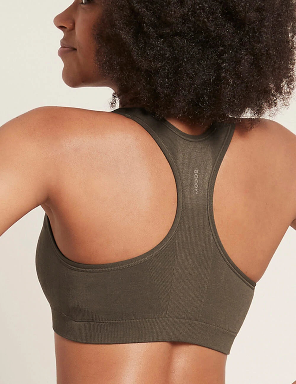 Contrast Binding Cut Out Racer Back Sports Bra With Phone Pocket