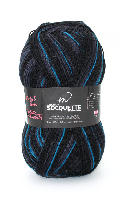 Socquette Yarn (75% Wool, 25% Polyamid)- Charcoal Blue