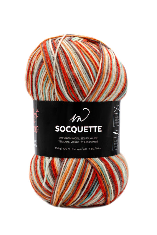 Socquette Yarn (75% Wool, 25% Polyamid)- Mixed Azur