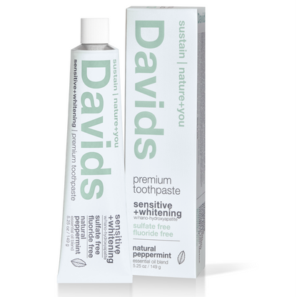 Davids Premium Natural Toothpaste - Peppermint Sensitive+Whitening