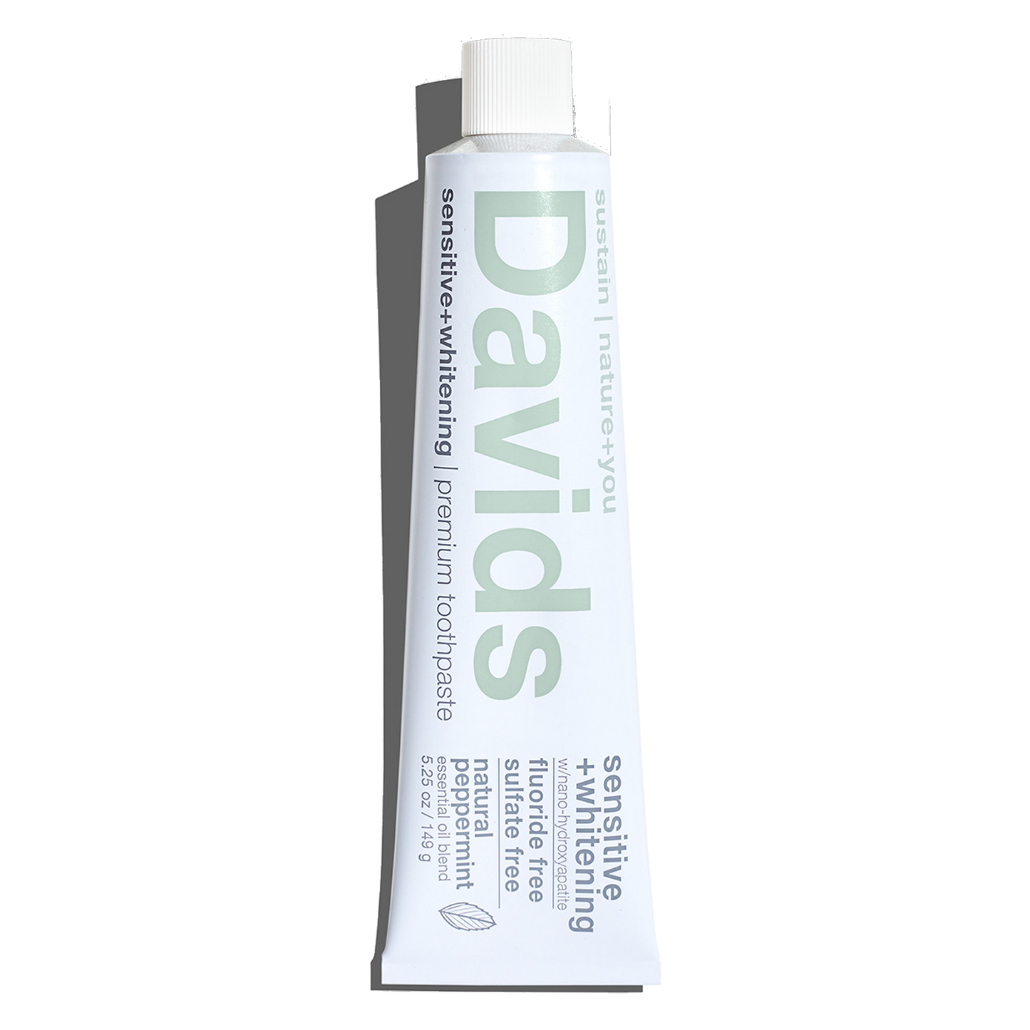 New! Davids Natural Toothpaste MOBILE/TRAVEL SIZE - Peppermint Sensitive+Whitening