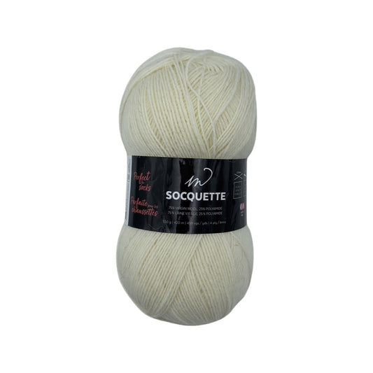 Socquette Yarn (75% Wool, 25% Polyamid)- Cotton