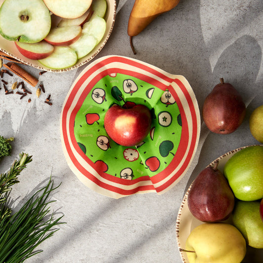 Buzzee Reusable Food Wrap Rounds - Apple