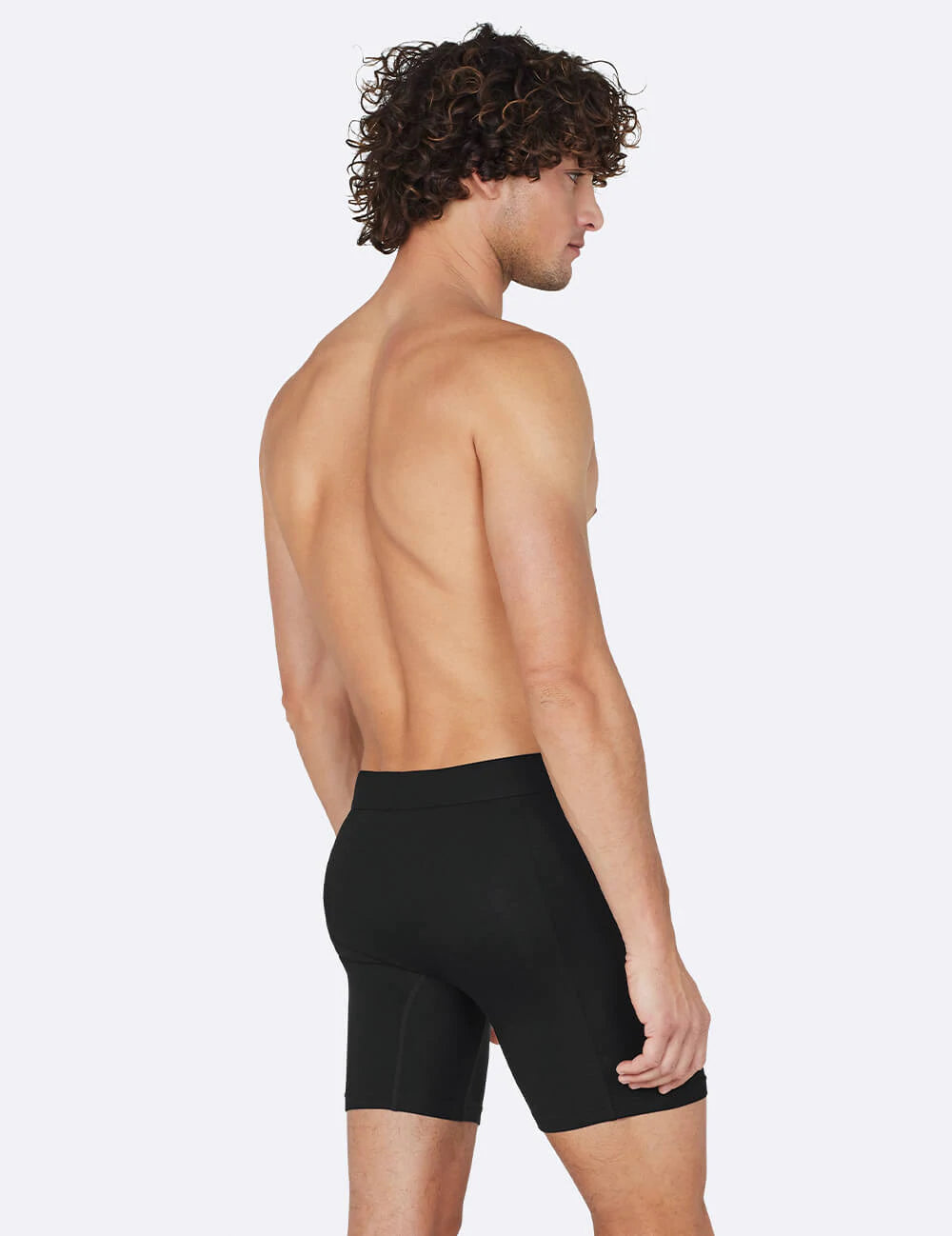 Mens Black Long Boxer with Elastic Waistband