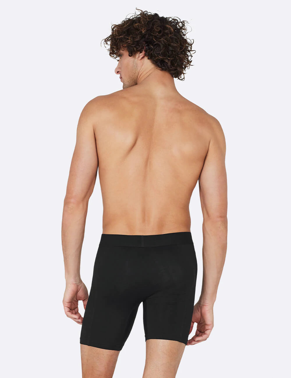 Mens Black Long Boxer with Elastic Waistband