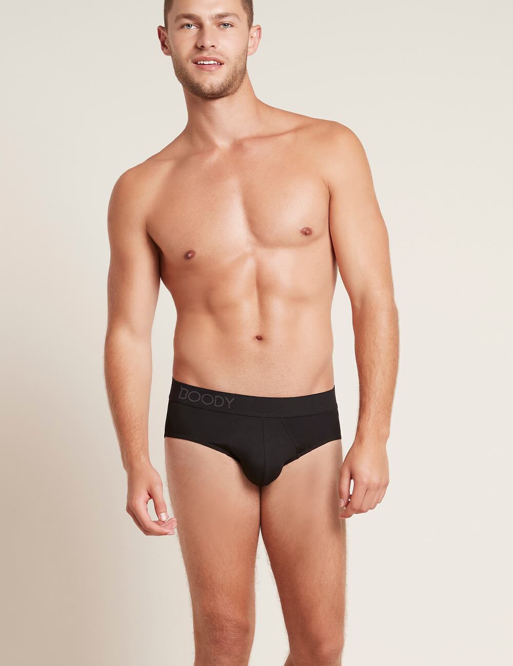 Mens Black Brief with Elastic Waistband