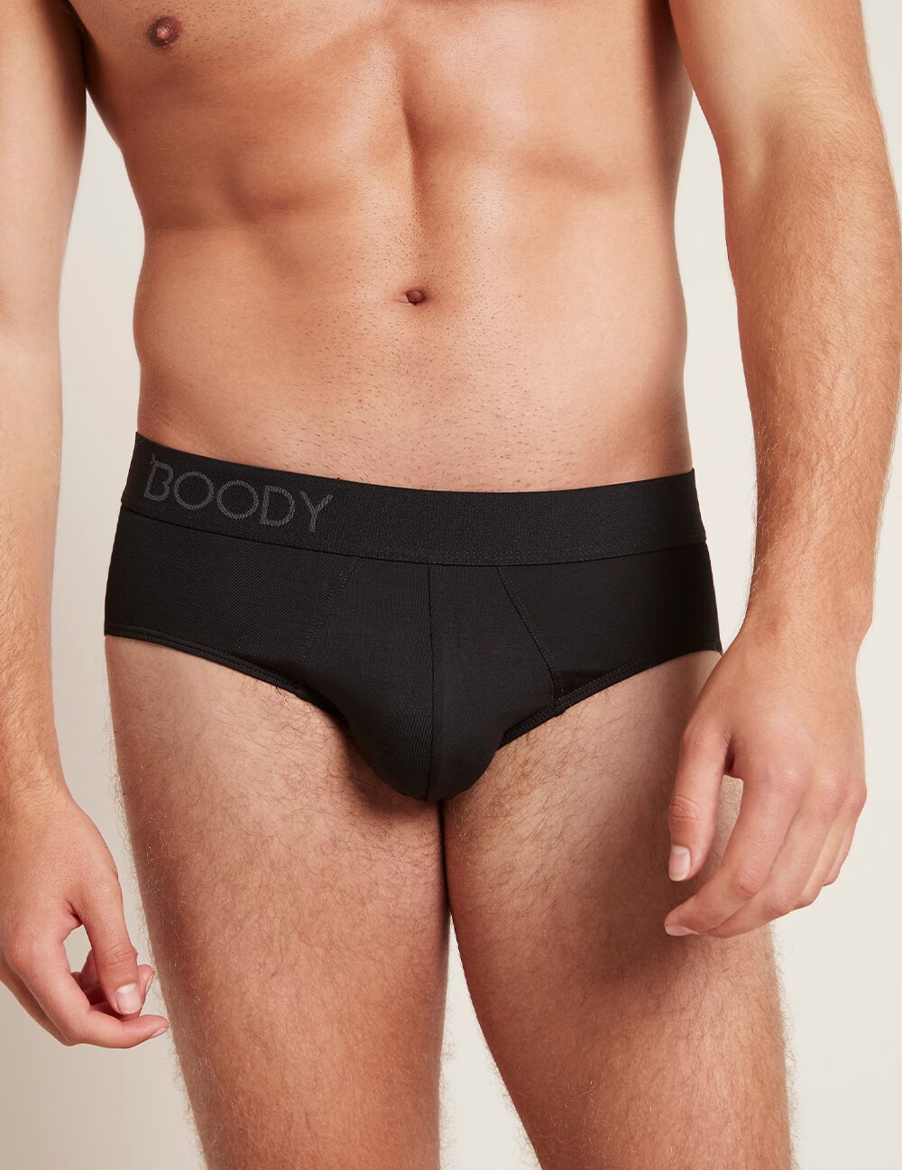 Mens Black Brief with Elastic Waistband