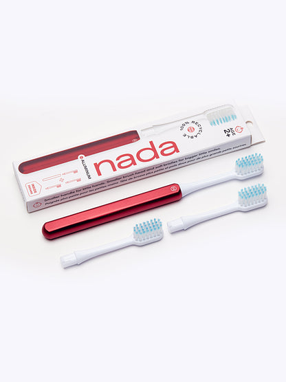 Nada Kids Red Toothbrush + 2 brush heads