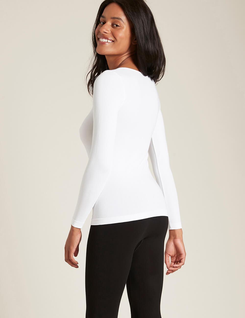 Crew Neck Long Sleeve Top White