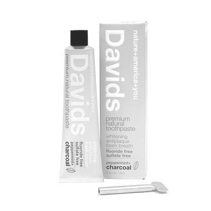 Davids Premium Natural Toothpaste  - Peppermint+Charcoal
