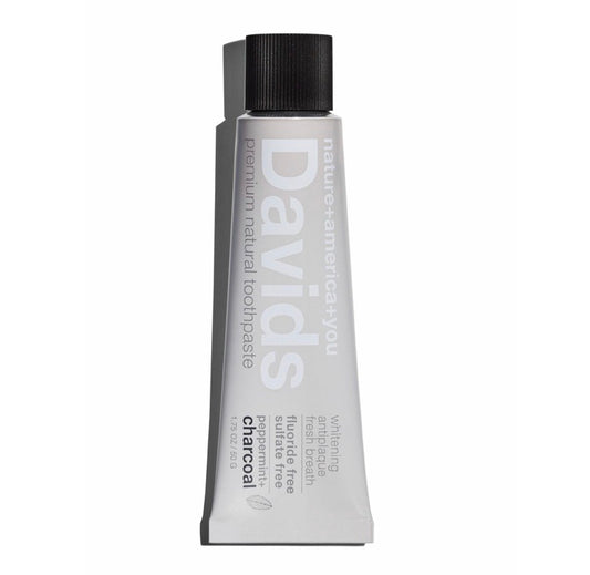Davids Natural Toothpaste MOBILE/TRAVEL SIZE - Peppermint + Charcoal