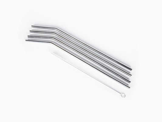 Stainless Steel straws set of 4 - L:  24 cm  D:  5mm