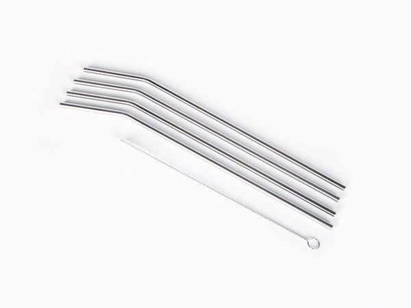 Stainless Steel straws set of 4 - L:24cm D: 6mm